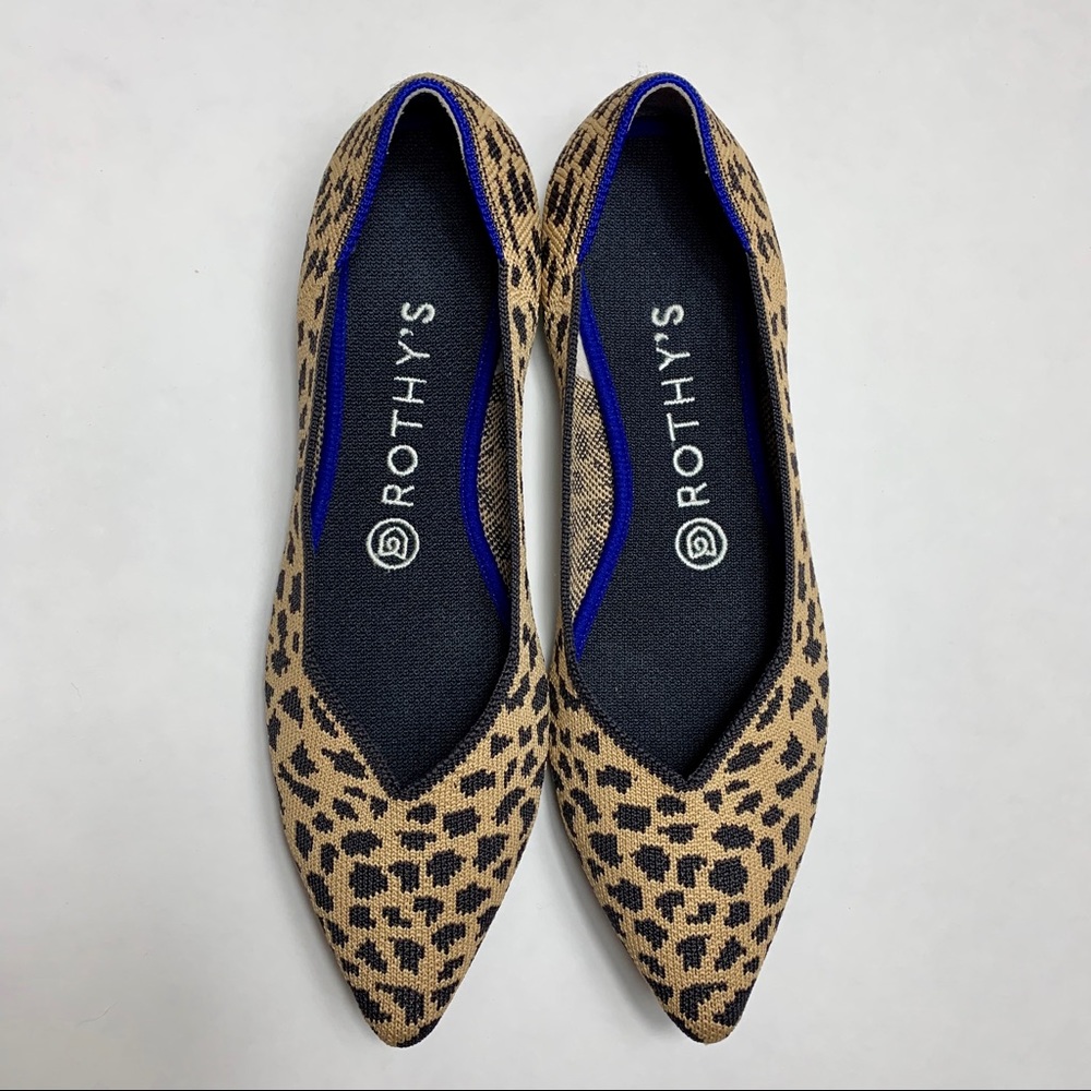 Rothy’s Leopard The Point flats size 8 - retired color/print